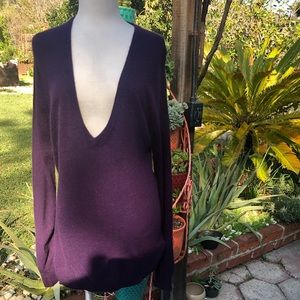 Deep v-neck purple sweater